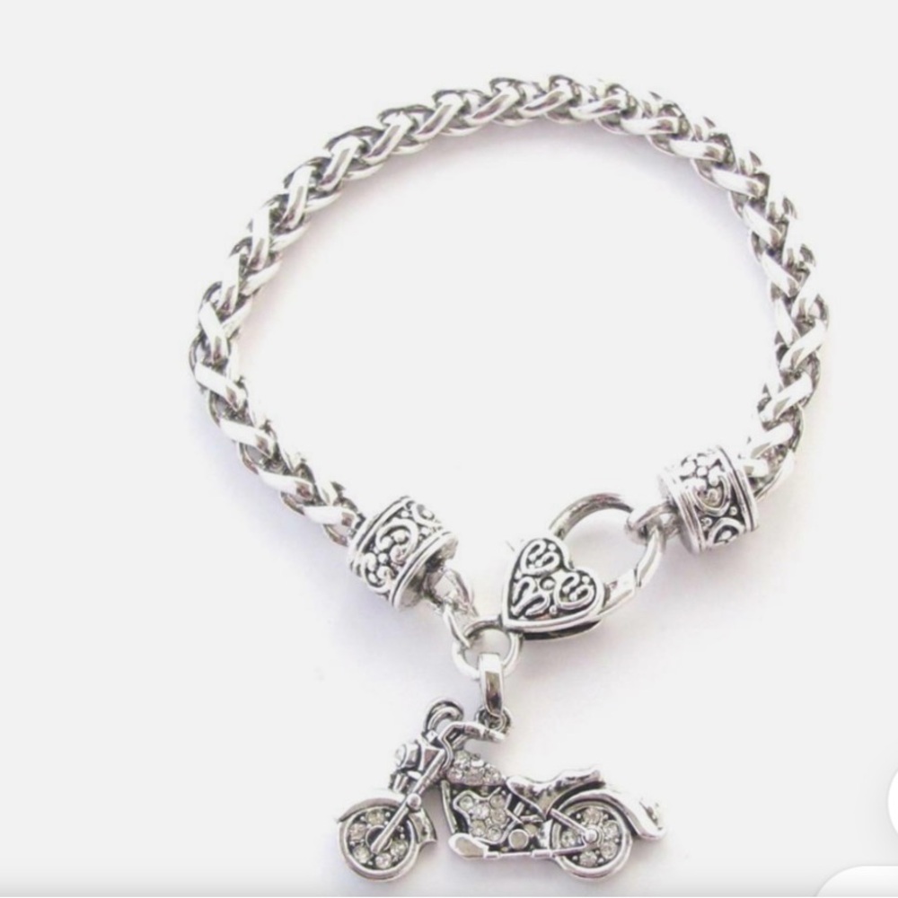 Brighton Silver Charm Bracelet with Motorcycle Pendant